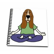 3dRose Funny Cute Basset Hound Dog Yoga Art - Mini Notepad, 4 by 4-inch