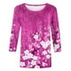 thumbnail image 5 of Karight Women's Floral Printed Tops 3/4 Sleeve Tunic T Shirts Crew Neck Plus Size Trendy Outfits Vacation Outfits, 5 of 5