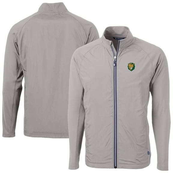 Men's Cutter & Buck  Gray Southeastern Louisiana Lions Adapt Eco Knit Hybrid Recycled Full-Zip Jacket