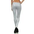 thumbnail image 5 of Sakkas Footless Ultra Slim Fit Matte Liquid Wet Look Leggings - Grey - XL, 5 of 8