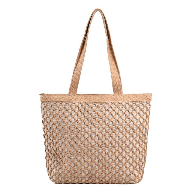 Bolsa de playa de verano de hombro tejidos de gran capacidad Moda para vacaciones (caqui) Ehuebsd Para Estrenar
