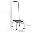 thumbnail image 2 of Silver Metal Step Stool with Handle - 17" x 12" Portable Step Ladder for Kitchen, Bathroom & Garage - Heavy Duty, Anti-Slip Design for Adults & Seniors, 2 of 7