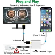 USB C to HDMI Adapter for iPhone 16 15 iPad to TV, Type C Digtial AV HDMI Adapter 4K@60Hz, HDMI Adapter for iPhone to TV for iPhone 15/16 MacBook Pro Air iPad Pro Samsung Galaxy S23/S22