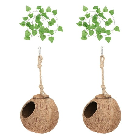 

4pcs Coconut Shell Small Pet Nest Reptile Pet House Pet Coconut Shell House