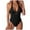 Black, variant on Gubotare Swimsuits for Women 2025 Women's One Piece Swimsuit Plunging Neck Cutouts Bathing Suit Textured Ruched Crisscross Back Self Tie Swimwear (Hot Pink,S)