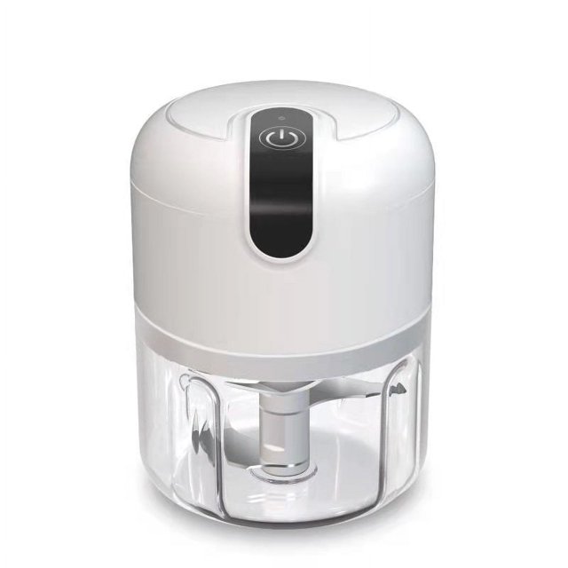 USB Rechargeable Chopper, Mini Food Processor, 250ml Capacity, 3.7V Power, 3 Stainless Steel Blades, Rechargeable Battery,/White