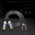 thumbnail image 3 of Grofry Professional 1.5m Dual RCA Male to Dual XLR Female Audio Signal Patch Cable Adapter for Microphone Mixer Headphone Amplifier,Black,Audio Link Cable, 3 of 7