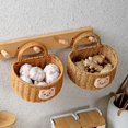 thumbnail image 6 of Plastic Woven Wall Hanging Basket: Rustic Wicker Garlic Potato Onion Fruit Flower Storage wall Basket Kitchen Vegetable Keeper Organizer holder Bin for kitchen boho wall decor S, 6 of 9
