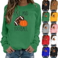 thumbnail image 5 of EQWLJWE Chandails en Molleton de Football Surdimensionnés pour Femmes Manches Longues Col Rond Chandails en Molleton Automne et Imprimé Citrouille Maillot Chandails en Molleton Costumes d'Halloween Hauts d'Entraînement pour Femmes, 5 of 5