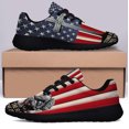 thumbnail image 3 of Memorial Day Veteran Kneeling ChriStCross American flag Shoes Sneakers Black Size 9, 3 of 7