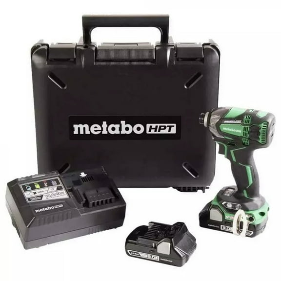 Metabo HPT 18V MultiVolt Cordless Triple Hammer BOLT Impact Driver Set, Power Impact Driver Kit with Case, 2 Lithium-Ion Batteries and Charger, 1/4-Inch Chuck, WH18DC
