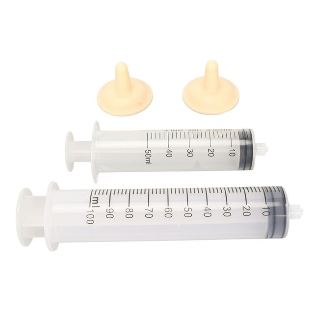 Pet Feeding Nipple Syringe Large Capacity Press Type Pet Syringe with Silicone Nipple for Cats Dogs 50ml 100ml