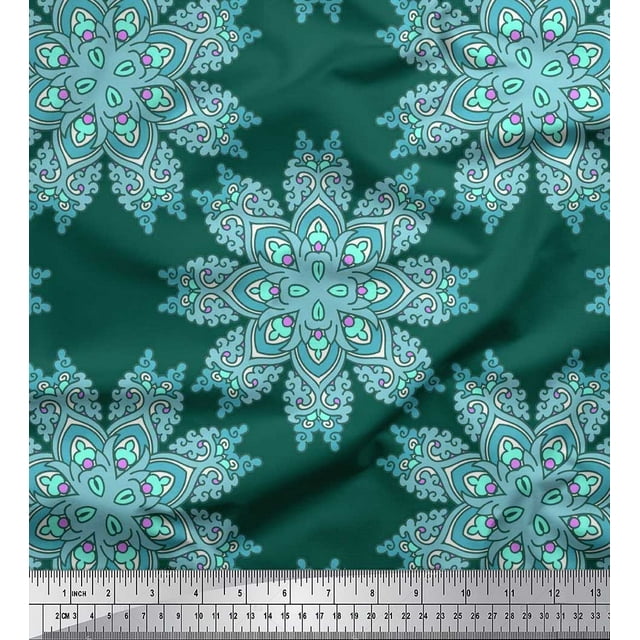 Soimoi Toile de Coton Mandala Imprimé Décoratif par Yard 56 Pouces de Large
