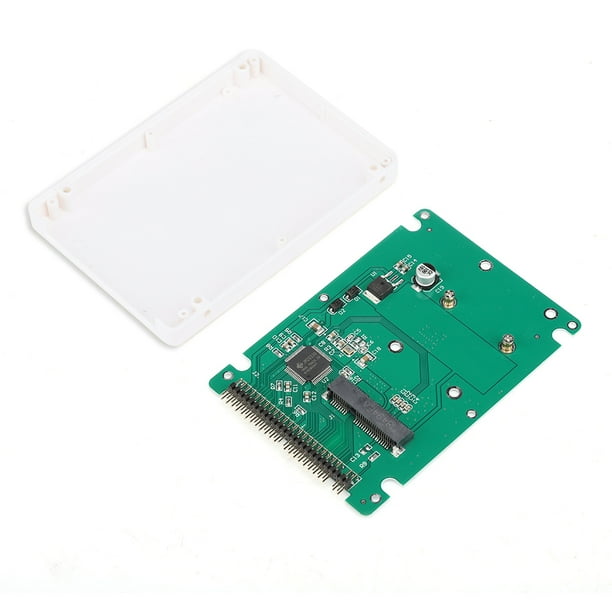 Caja para disco duro mSATA SSD a IDE Caja para disco duro con puerto paralelo PATA/IDE de 2,5 pulgadas (blanca)