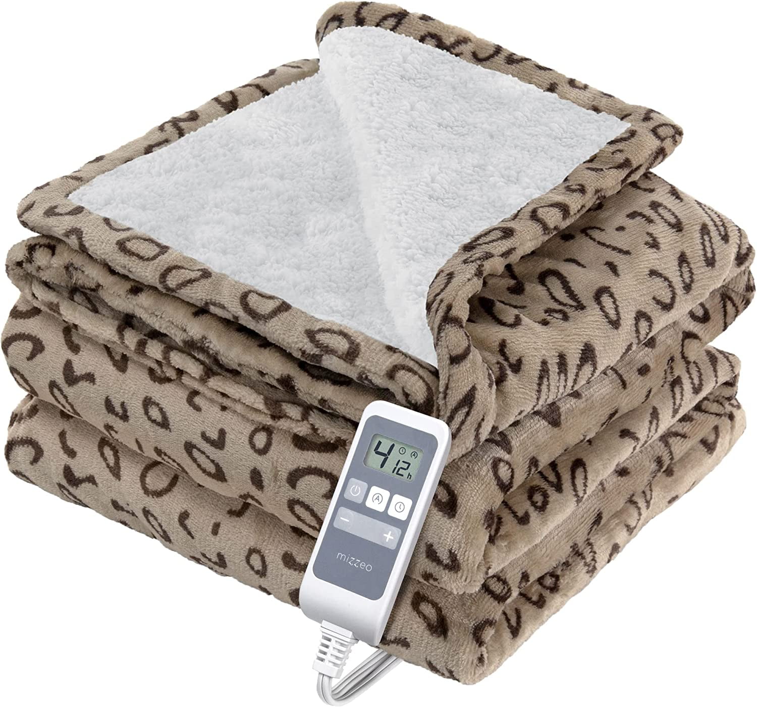 MIZZEO Heated Blanket Electric BlanketFast Heating Blanket with 4