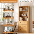 thumbnail image 3 of RichYa 71'' Tall Bookcase with 3 Drawers,3 Cubes Open Bookshelves,6 Tier Storage Cabinet for Home Office,Living Room,Wood, 3 of 8