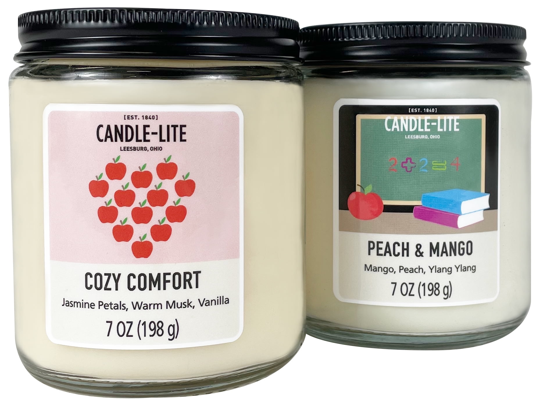 Candle-lite Teacher Appreciation 4-Pack scented Candle. Peach and Mango & Cozy Comfort
