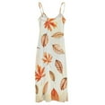 thumbnail image 5 of Autumn Harvest Maple Leaves Thanksgiving Design Sleeveless Dress Woman Fashion Long Dresses Women's Summer Suit Dress 2025, 5 of 7