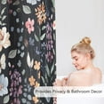 thumbnail image 3 of Extra Long Shower Curtain 72 x 84 Inch, Tall Black Floral Shower Curtain for Bathroom, Colorful Watercolor Wildflower Boho Vintage Trendy Fabric Shower Curtain Set with Hooks, 3 of 6