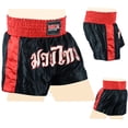thumbnail image 3 of Men Boxing Shorts MMA Mauy Thai Training Fitness Gym Cage Fight Kickboxing Trunks Clothing Black/Red X-Large, 3 of 7