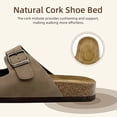 thumbnail image 2 of Mens Suede Flat Sandals Cork Footbed Slides 2 Straps Adjustable Buckle Slip On Summer with Comfort Shoes, 2 of 6