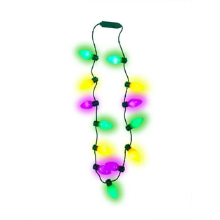 Windy City Novelties Mardi Gras Bead Faceted Necklaces-33-12 Pack