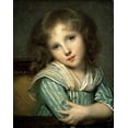 thumbnail image 2 of Greuze, Jean Baptiste 20x24 Black Ornate Wood Framed with Double Matting Museum Art Print Titled - The Girl at the Table, 2 of 4