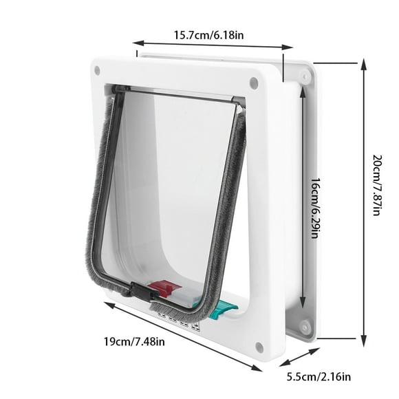 Smart Cat Door, Dog Gate 4 Wage Cat Flap Pet Gate Lockable Pet Door Pet Door, Pet Care 4 Way Lockable Pet Flap Door For Pet Cat