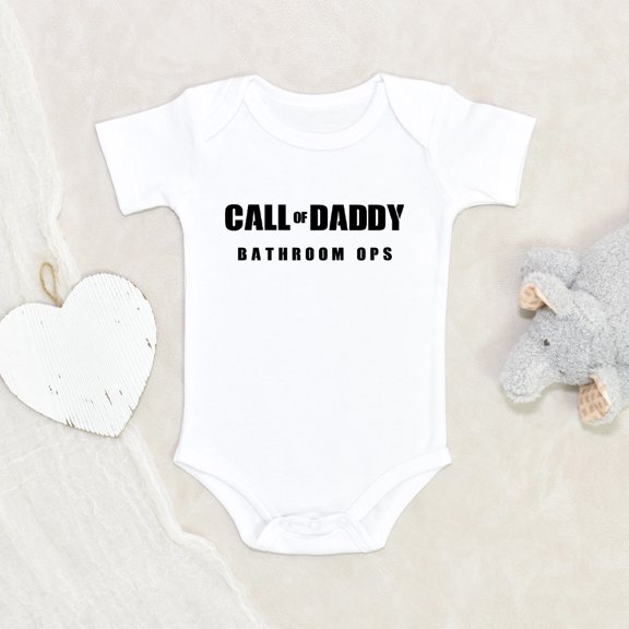 Funny Sayings Baby Clothes - Call Of Daddy Bathroom Ops Baby Clothes - Funny Dad Baby Clothes