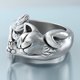 thumbnail image 2 of Anillo de gato, plateado, lindo animal, patas ajustables, anillos de dedo, regalos para amantes de los gatos para mujeres, 2 of 5