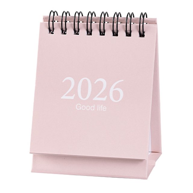 Mini calendario de escritorio 2026 con pegatinas Ritual Life Planner Calendario de escritorio portátil con tapa abatible para el hogar, la oficina y la escuela