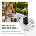 thumbnail image 4 of Round Outdoor Tablecloth with Umbrella Hole and Zipper, Summer Palm Leaves Tablecloth with Elastic Waterproof, Modern Botanical Fern Plants Black Gray Patio Table Covers for 36" - 44" Pool Tables, 4 of 9