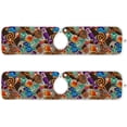 thumbnail image 2 of Coolnut Halloween Candy Colorful Skull Sink Splash Guard for Faucet 2 Packs Faucet Absorbent Mats, Faucet Handle Drip Catcher Quickly Drying Mat for Kitchen Counter Bathroom, 14.9"x5.5", 2 of 7