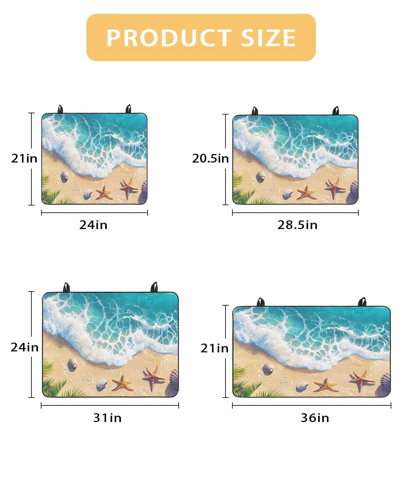 nqOlkjepod Large Induction Cooktop Protector Mat 36"x21", Beach Coastal Stove Top Covers for Electric Stove, Aqua Summer Nautical Seaside Starfish Stove Burner Cover Mats, Glass Top Stove Cover