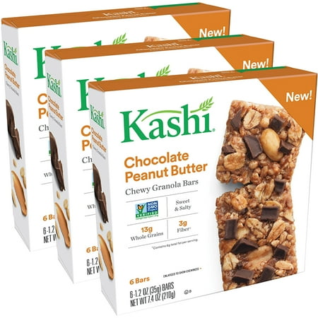 - Kashi Chewy Granola Bars, Chocolate Peanut Butter, 1.2 Oz, 6 Ct (Pack of 3)