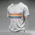 thumbnail image 2 of GrmtClth We the People Means Everyone Shirts for Men Pried Rainbow Flag Pattern Tops Equality Short Sleeves T-Shirts Comfy Crew Neck Clothing Light Gray 3XL, 2 of 4