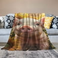 thumbnail image 2 of Orinice Cute Sunflower Pig Blanket Cartoon Animal Throw Blanket for Boys Girls Women Valentines Pig Gifts Piggy Soft Plush Flannel Throw Blankets for Sofa Couch Living Room Bedroom 50x60in, 2 of 6