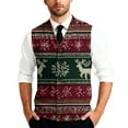 thumbnail image 2 of Dwelliawo Christmas Men's Sweater Vest Casual Knit Ribbed Pullovers Sweater Formal Sleeveless Xmas V Neck Sweaters Fashion Cable Fall Winter Vest Top Dark Green 4XL, 2 of 7