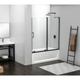 thumbnail image 2 of Elegant Kitchen & Bath TD444-6060MBK 60 x 60 in. Gannon Frameless Tub Door, Matte Black, 2 of 2