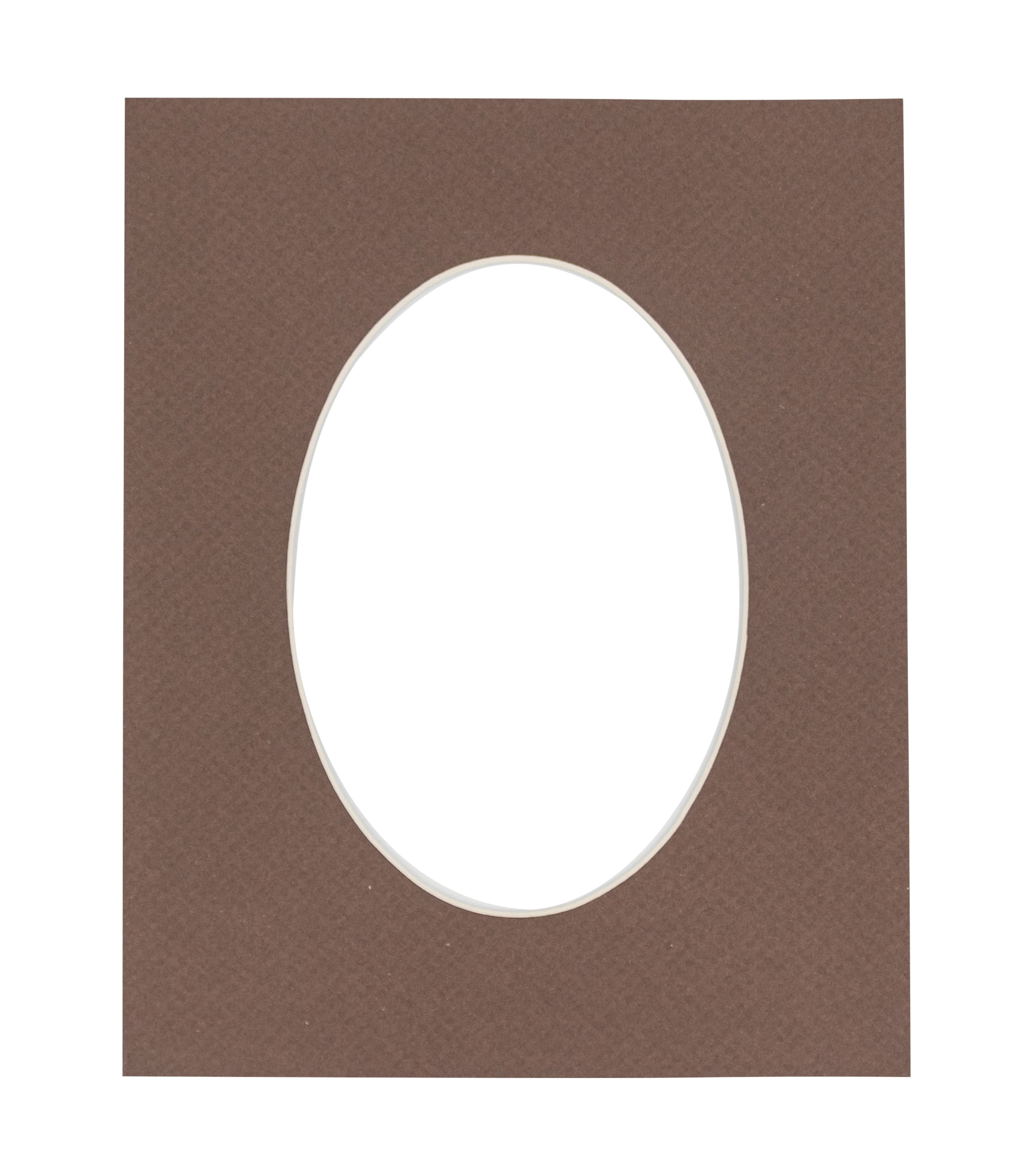 Chocolate Acid Free 6x7.5 Oval Picture Frame Mat with White Core Bevel