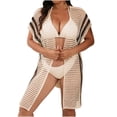 thumbnail image 2 of TMOYZQ Womens Swimsuit Coverups Summer Cardigan Short Sleeve Crochet Casual Tops Kimono Open Front Cover Up Hollow Out Jacket, 2 of 5