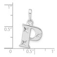 thumbnail image 2 of 925 Sterling Silver Solid Polished Sparkle Cut Letter Name Personalized Monogram Initial P Pendant Necklace Measures 23., 2 of 2