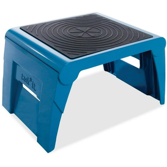 Cramer Folding Single-Step Stool, 300lb Cap, 14w x 11 1/4d x 9 3/4h, Blue