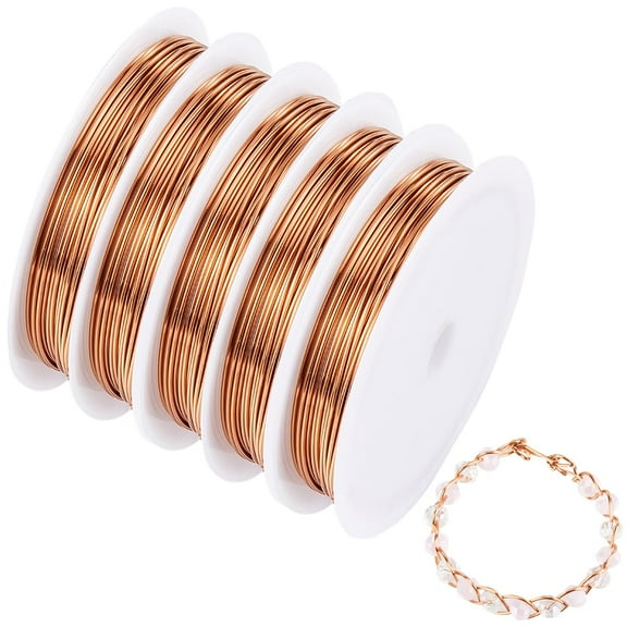 DIY 15M Copper Wire 0.8mm 20 Gauge Bendable Metal Wire Beading Wire Raw Copper Jewelry Wire Copper Bead Wires Beading Wires Metal Crafting Wire for Jewelry Making Sculpting Wire Wrapping DIY