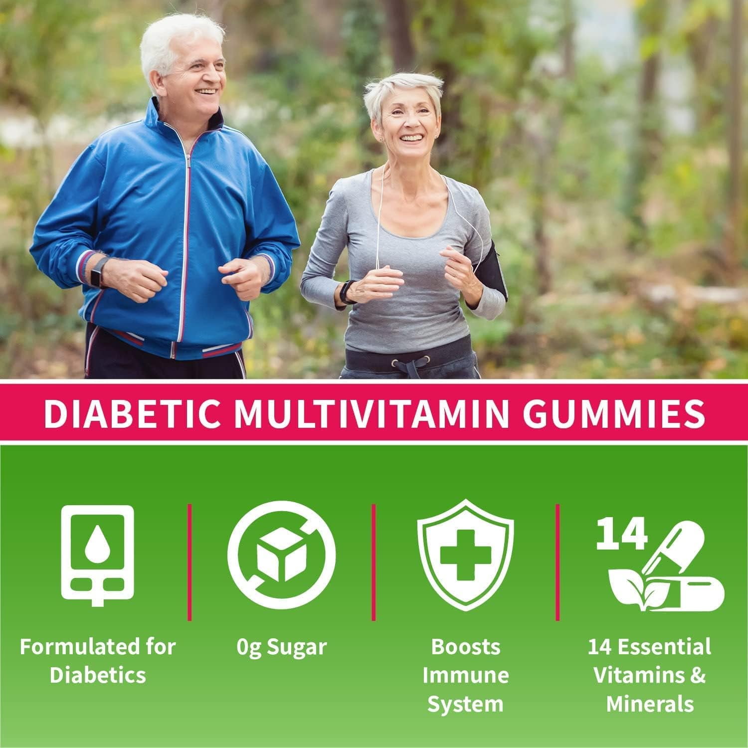 YUM-V'S Sugar-Free & Chewable Multivitamin Gummies with Natural Raspberry Flavor, 60 Count