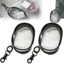 2 Pcs Waterproof Cable Storage Clear Bag,Plastic Hard Shell Zipper Case,Travel Portable Lipstick Storage Organizer,Multi-Function Storage Box,for Keys,Earphone,Data Cables and More Black