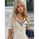 thumbnail image 2 of Vestido elegante de punto con botones y una hilera de botones para mujer, vestido elegante con solapa y cuello en V, falda larga de manga corta, batas de vacaciones de verano para mujer, 2 of 5