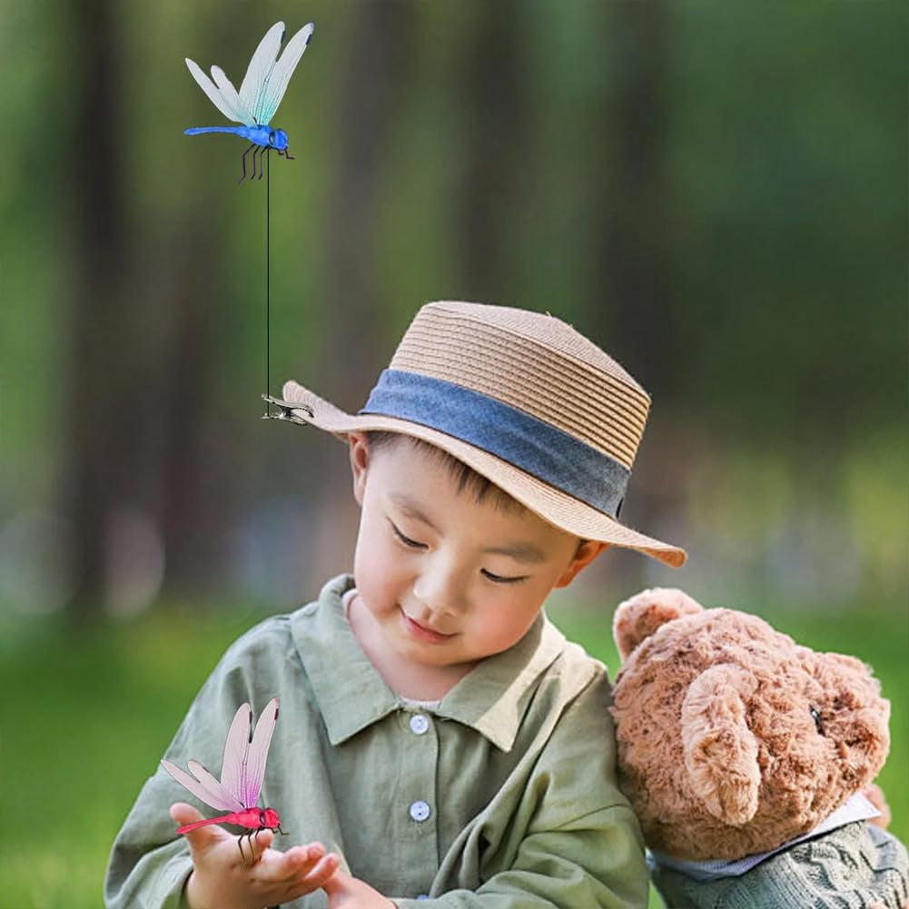 Dragon Fly Clips for Bugs Repellent, Dragonfly Clips to Keep Bugs Away, Outdoor Decorative Flying Insect Deterrent, Clip-On Yard Ornaments for Patio, Plants, Hats, Golf & Outdoor Use