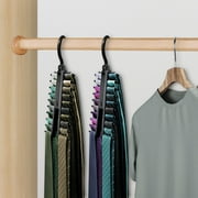 Tie Rack Hanger, EEEkit Tie Rack Holder with 20 Hooks Non-Slip Clips, 360 Degree Swivel, Space Saving Plastic Tie Organizer