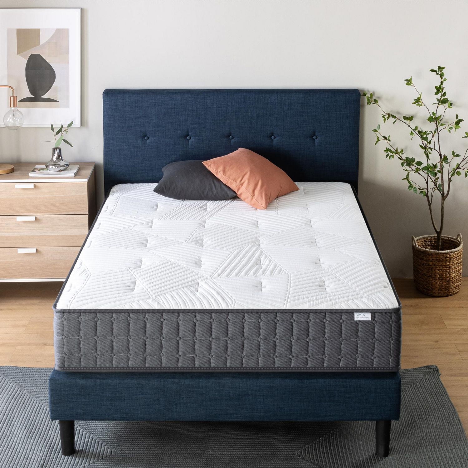 Zinus Spa Sensations 10 inch Charcoal and Copper Hybrid Memory Foam and Spring Mattress